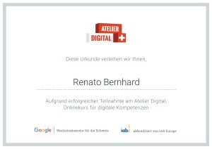Zertifikat Atelier Digital