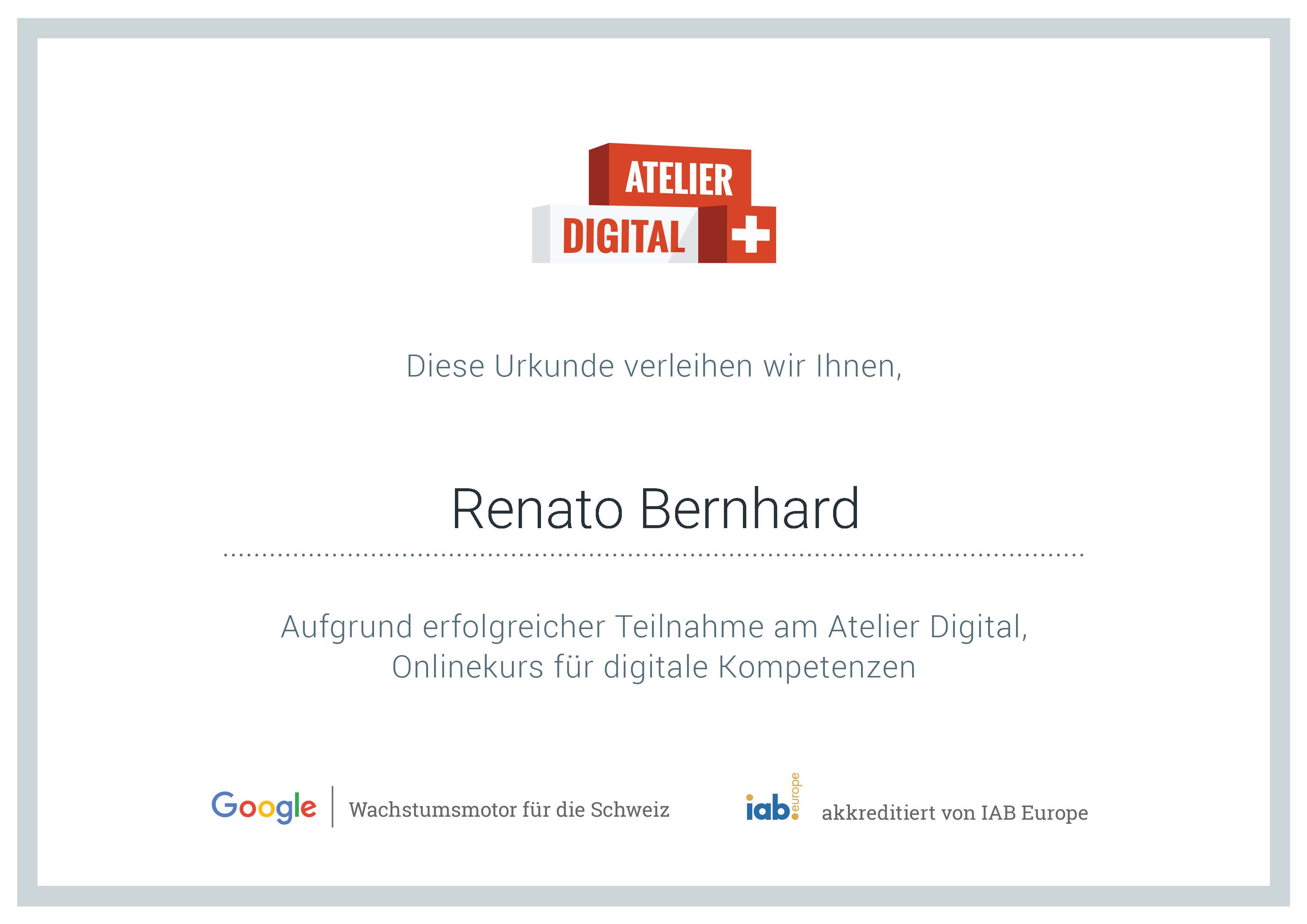 Zertifikat Atelier Digital User Experience & Usability, Projekt